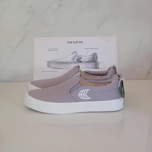 CARIUMA SLIP-ON Light Grey Canvas Off-white logo sneakers UNISEX - Picture 1 of 9